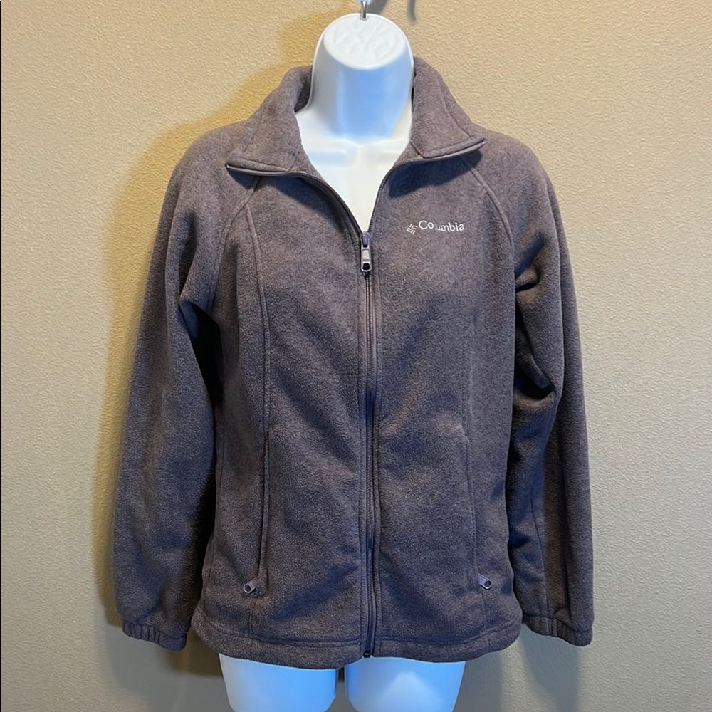 Columbia Women's Gray Fleece with zipper and pockets Jacket size small